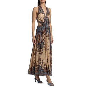 Zimmermann Ascension Plunge Halter Dress